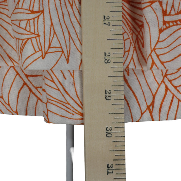 Jessica London Top Women 18W Orange Linen Blend Blouse Roll Sleeve Lightweight - Picture 9 of 9